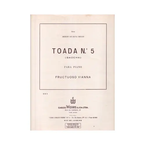 Toada N.5 (Gaúcha)  para piano (Edição Antiga)