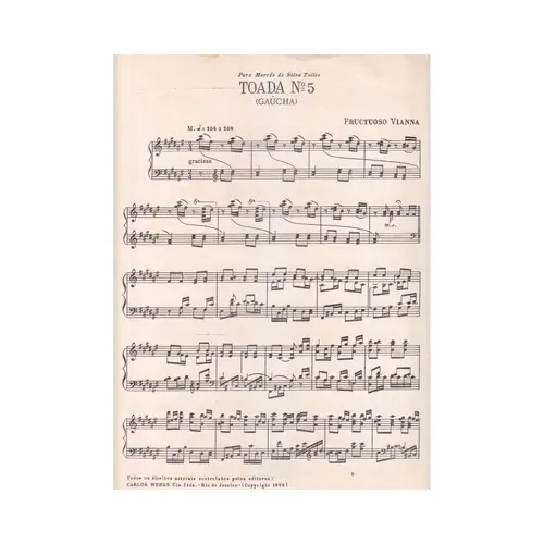 Toada N.5 (Gaúcha)  para piano (Edição Antiga)