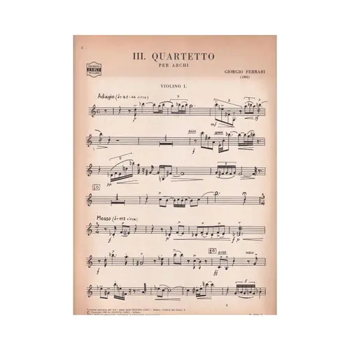 III. Quartetto per Archi