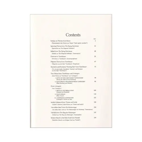 Complete piano transcriptions from Wagner's operas