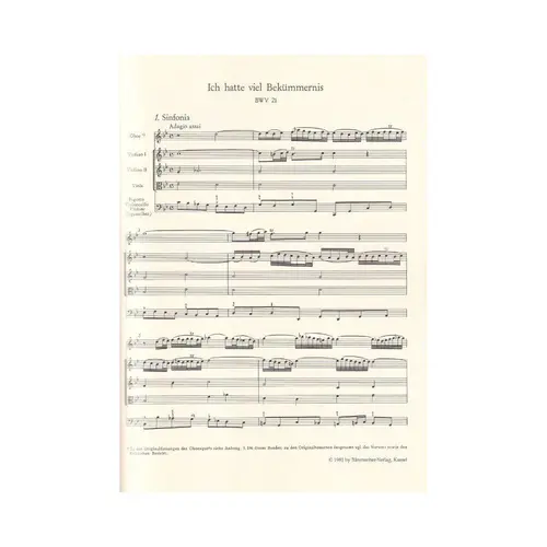 Ich Hatte Viel Bekummernis - Bwv 21