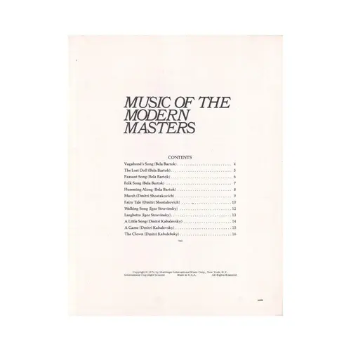 Music Of The Modern Masters