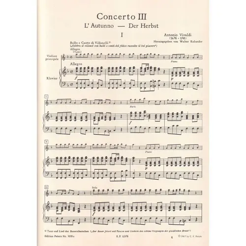Die Jahreszeiten - Concerto III - Der Herbst