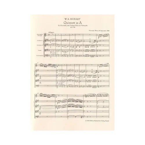 Quintett In A - Kv 581