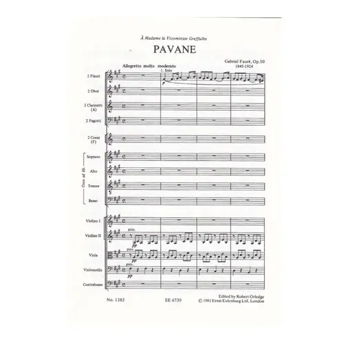Pavane, Op. 50 - Study Score