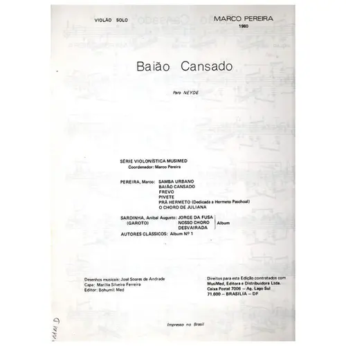 Baião Cansado para Violão solo