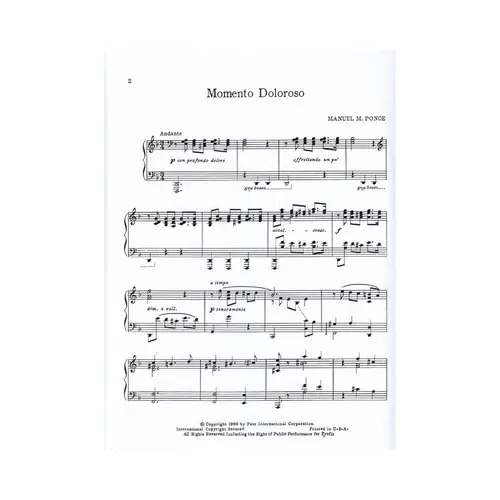 Momento Doloroso For Piano