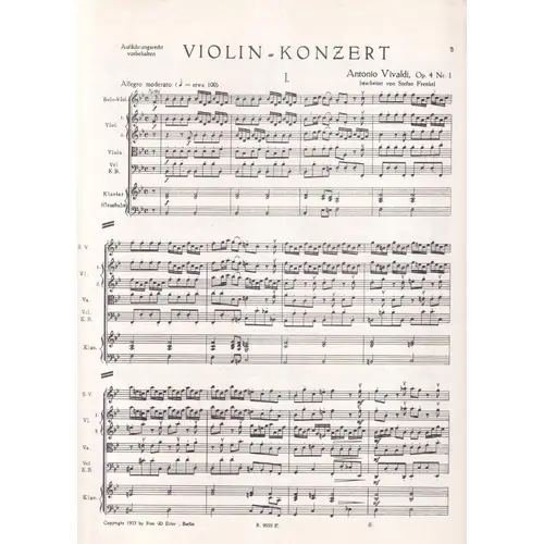 Concerto For Violin (B Major, Op. 4 N. 1)