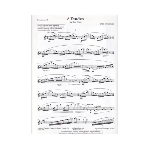 8 Etudes For Solo Flute