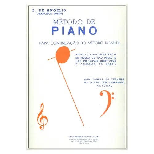 Método de piano para continuação do método infantil