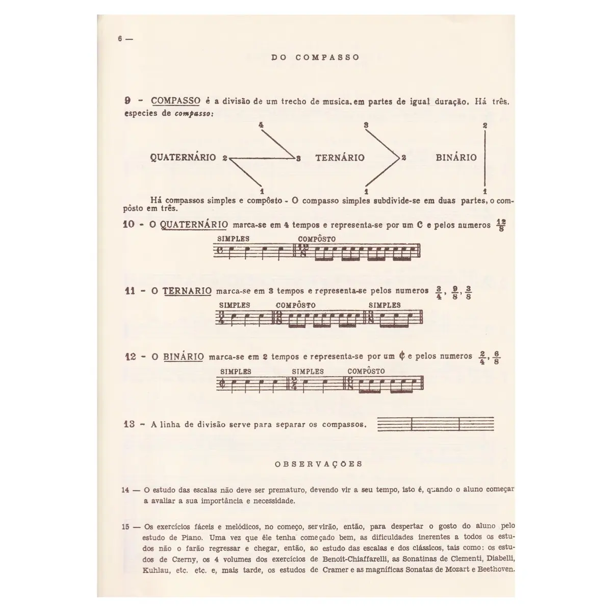 Método de piano para continuação do método infantil