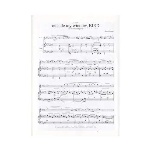 Outside My Window, Bird For Piccolo And Piano