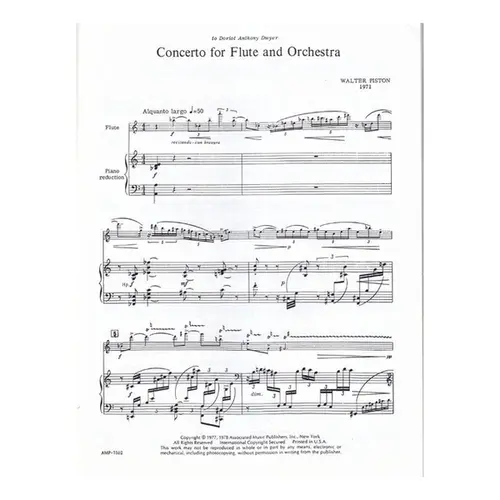 Concerto For Flute And Orchestra - Flute And Piano