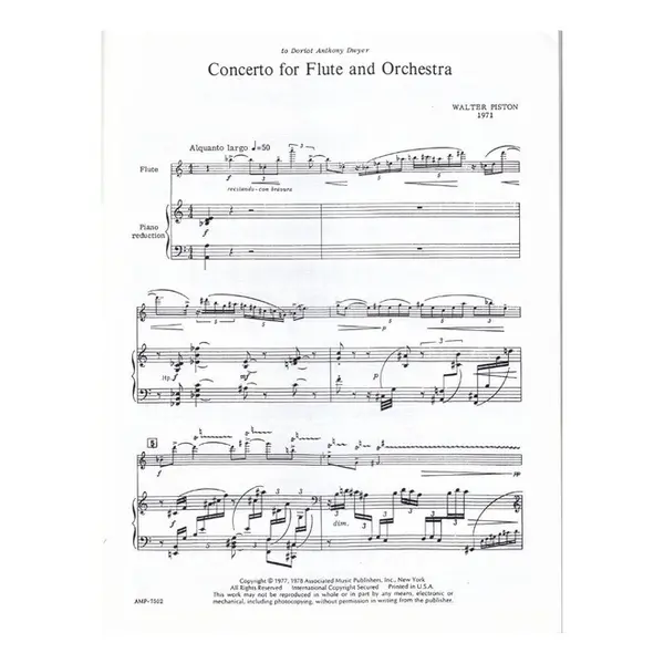 Concerto For Flute And Orchestra - Flute And Piano