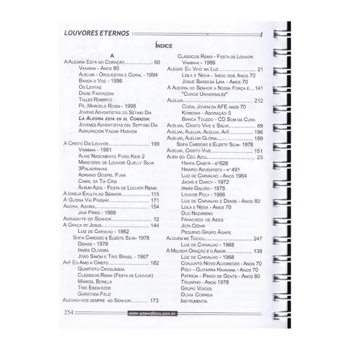 Louvores Eternos Song Book Vol.1