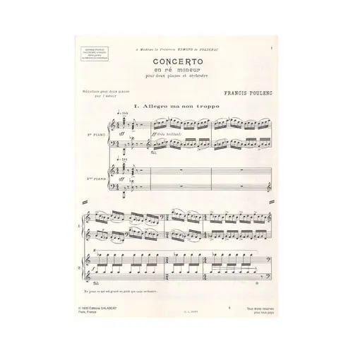 Concerto En Re Mineur Pour Deux Pianos
