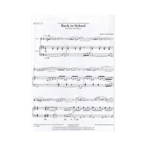Back To School For Flute And Piano