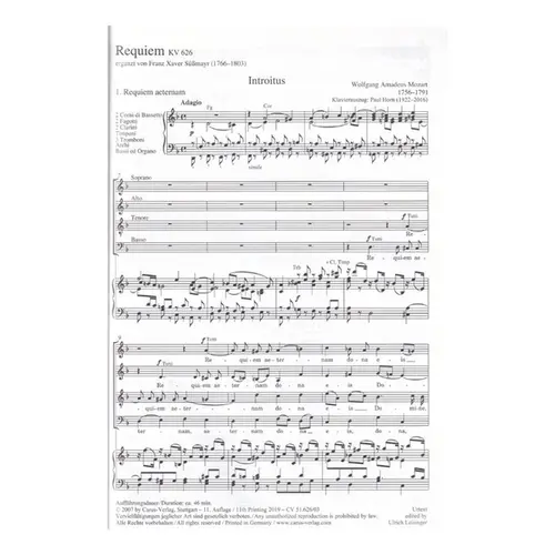 Requiem KV 626  - Vocal Score