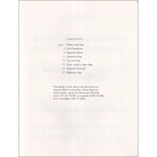 Piano Rags - Book One