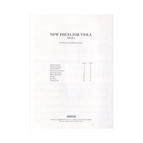 New Pieces For Viola - Vol.1 -Grades 2 And 3