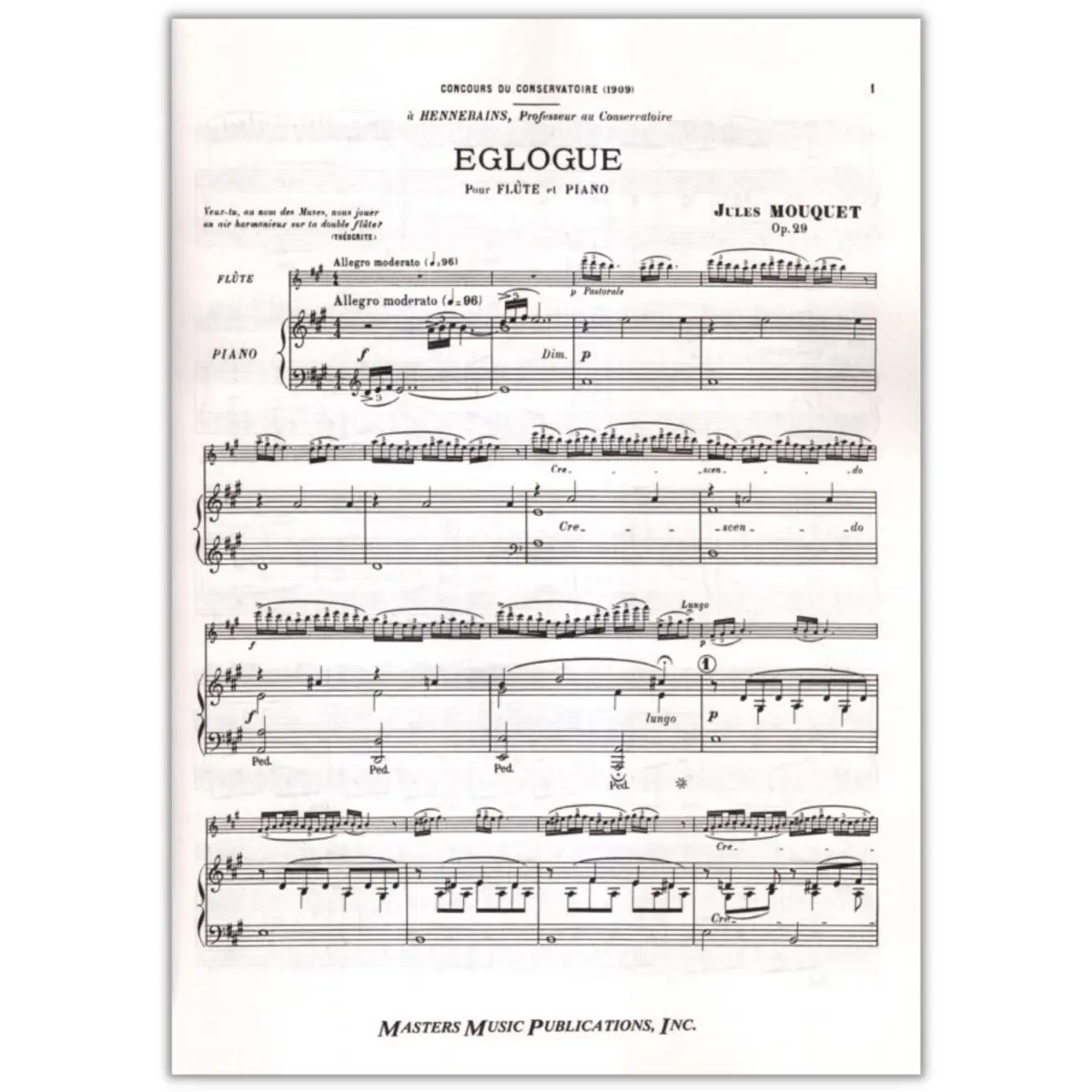 Eglogue For Flute And Piano Op.29
