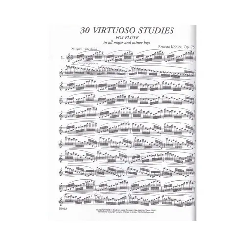 30 Virtuoso Studies For Flute Op.75