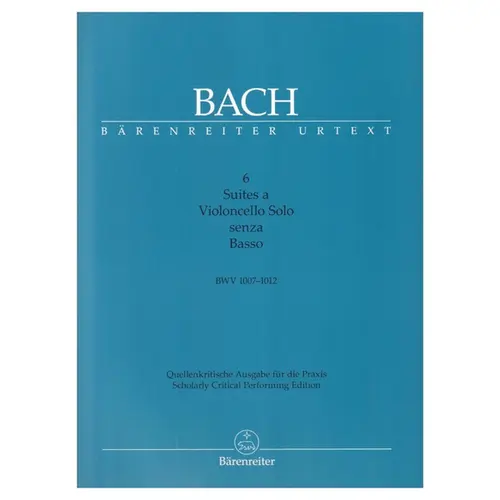 6 Suites A Violoncello Solo - Bwv 1007-1012 - Urtext