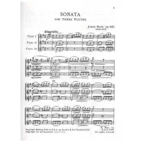 Sonata G Maior Op.83 N.4  - Three Flutes