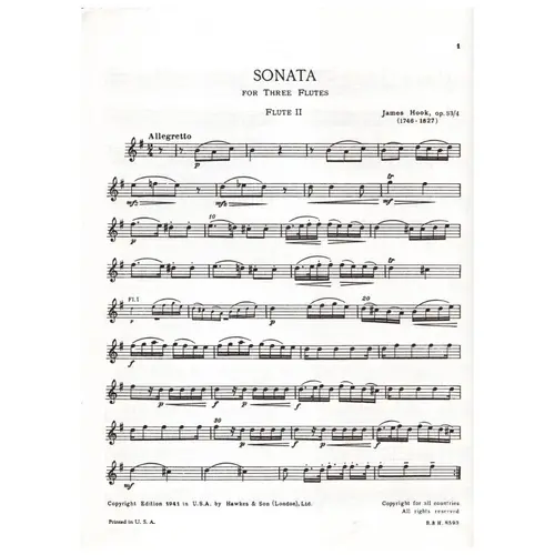 Sonata G Maior Op.83 N.4  - Three Flutes