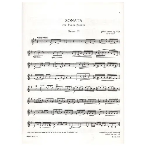 Sonata G Maior Op.83 N.4  - Three Flutes
