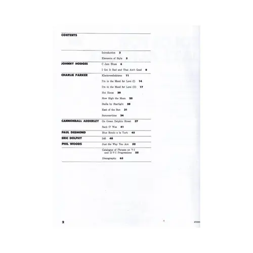 Solos For Jazz Alto Sax