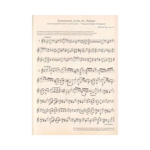 Fortschreitende Studien Fur Anfanger - Op.31 Vol.1