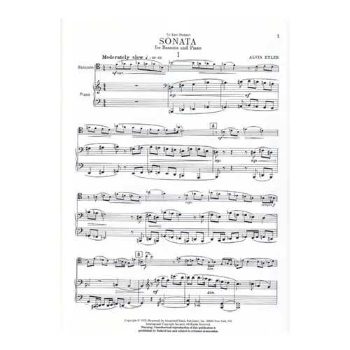 Sonata For Bassoon And Piano