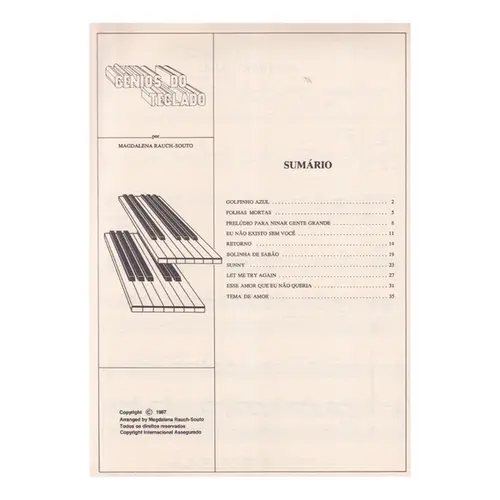 Repertório Musical para Piano Teclado e Órgão- Vol.1