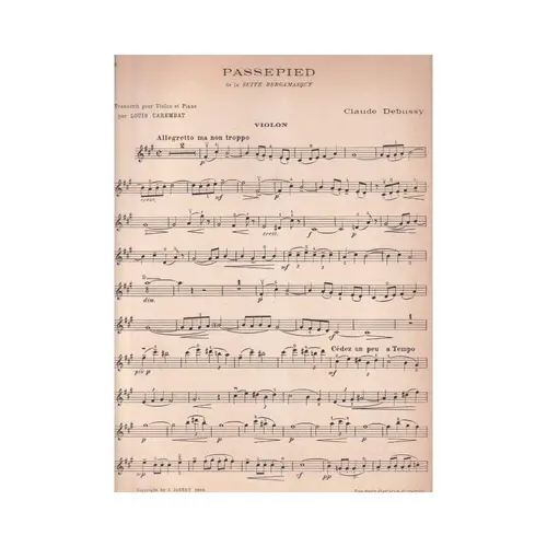 Passepied - Suite Bergamasque - Violino  (Edição Antiga)
