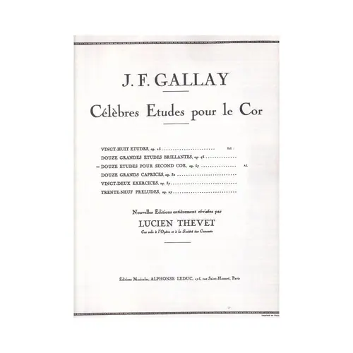 Douze Etudes Pour Second Cor-Op.57