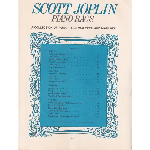 Piano Rags - Scott Joplin - Vol.2