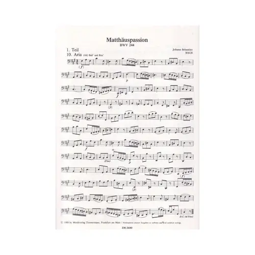 Orchester Studien - Violoncello - Bach (Chor Und Orchesterwerke)