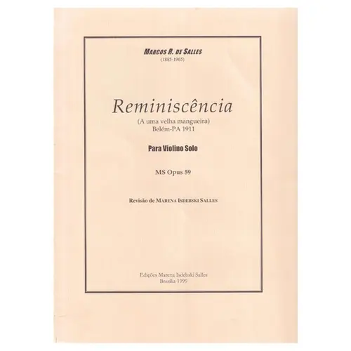 Reminiscência (a uma velha mangueira) para violino solo - MS Op.59