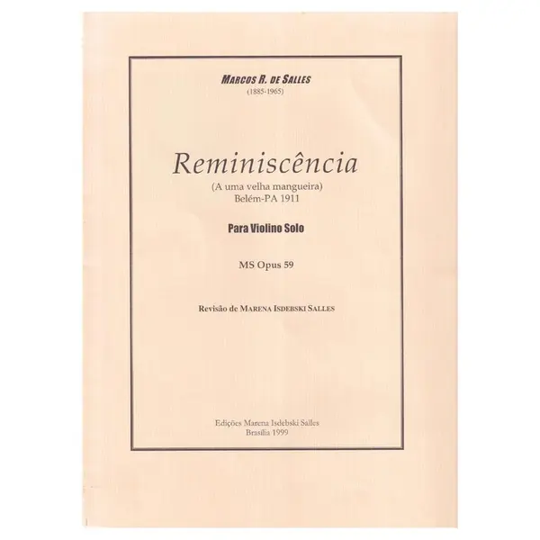 Reminiscência (a uma velha mangueira) para violino solo - MS Op.59