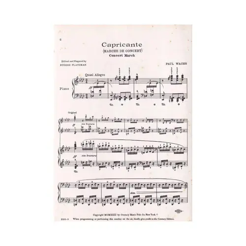 Capricante - March De Concert - Exemplar Antigo