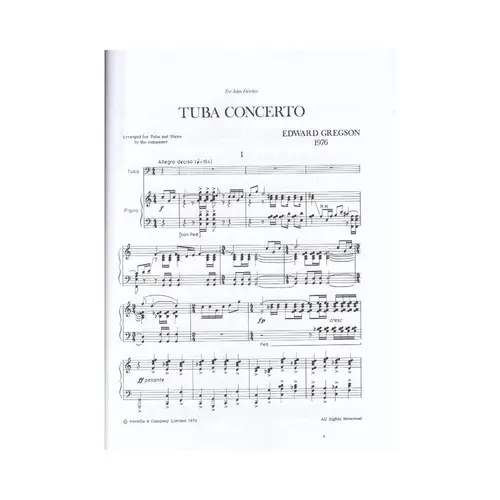 Concerto For Tuba (Tuba And Piano)