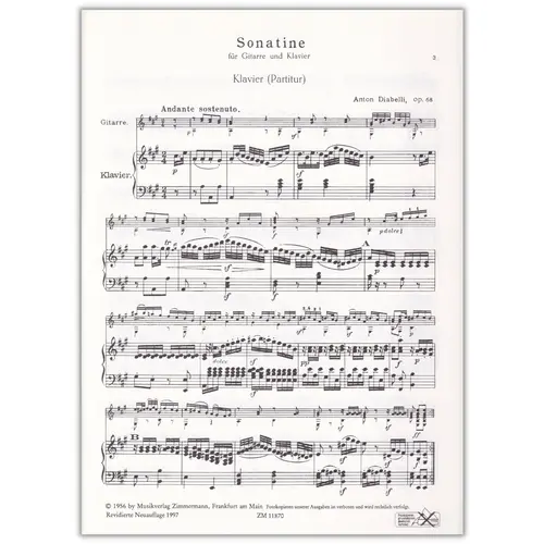Sonatine Op.68 Fur Gitarre Und Klavier