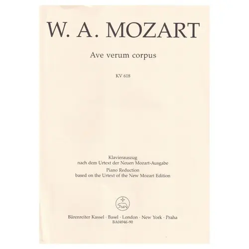 Ave Verum Corpus - Kv 618 (Canto E Piano)