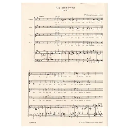 Ave Verum Corpus - Kv 618 (Canto E Piano)