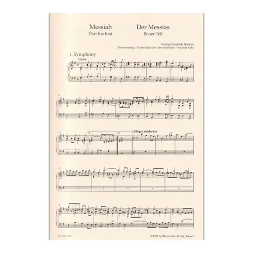 Messiah ( Der Messias) - HWV 56 - Vocal Score - Urtext