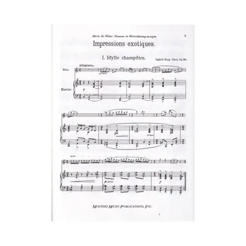 Impressions Exotiques For Flute And Piano Op.134