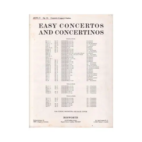 Schuler-Concert N.5 D Major - Op.22