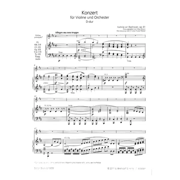 Violin Concerto in D major Op. 61 - piano reuction