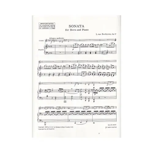 Sonata Op.17 - Horn In F And Piano